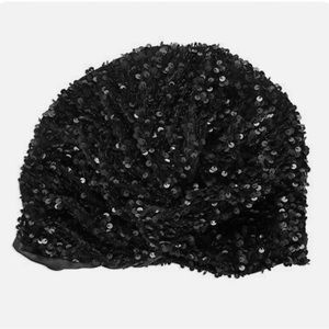 Black sequin turban